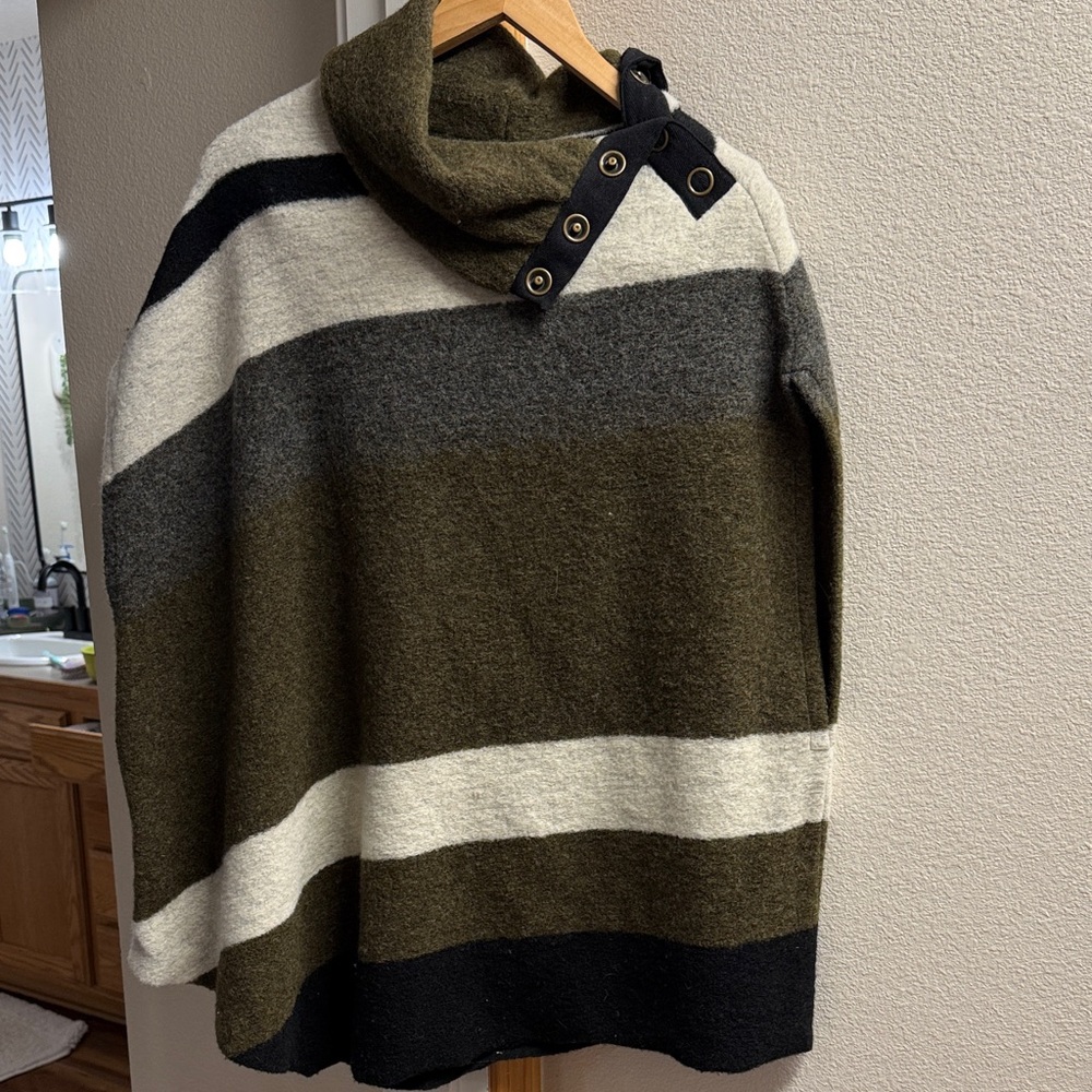 Anthropologie Tabitha Wool Blend Color Block Shrug Vest